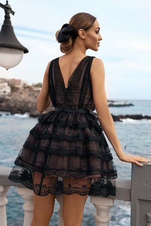 Sindy dress čierno-béžové