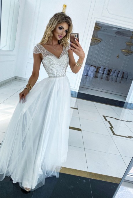 Adel dress bielo-béžové - Kolekcia svadobných šiat | Luxie 