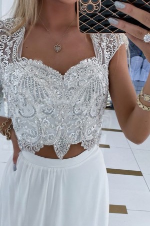 Nika white set dress