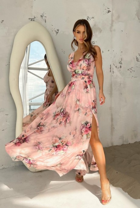 Rosaly dress long ružové