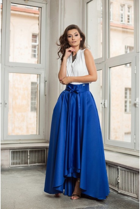 Luisa modrá asymetrická sukňa