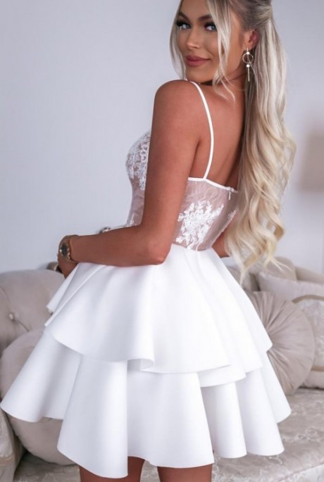 Leila dress bielo-staroružové